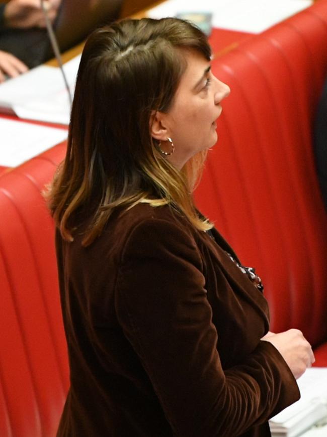 Human Services Minister Michelle Lensink during Question Time on Wednesday. Picture: AAP / David Mariuz