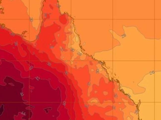 A severe heatwave is impacting Queensland. Picture: BOM